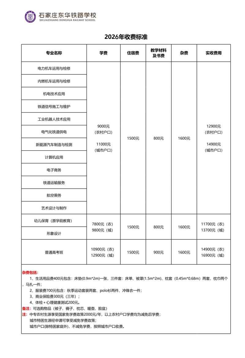 石家莊東華鐵路學(xué)校有沒(méi)有學(xué)費(fèi)減免政策？